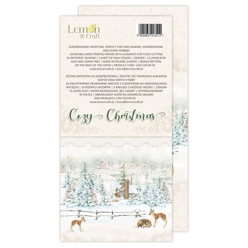 Cozy Christmas - Elements for fussy cutting - Pad scrapbooking papers 15,24x30,5cm - Lemoncraft