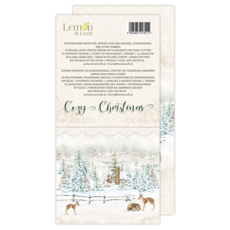 Cozy Christmas - Elementy do wycinania - Bloczek papierów do scrapbookingu 15,24x30,5cm - Lemoncraft
