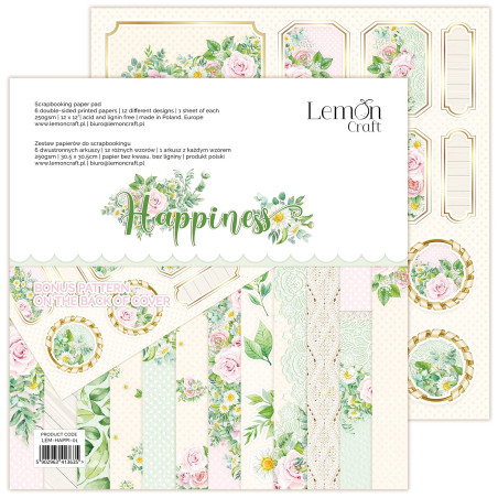 Happiness main kit - Set of scrapbooking papers 30x30cm - Lemoncraft