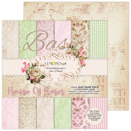 House of roses Basic - Pad scrapbooking papers 30,5x30,5cm - Lemoncraft