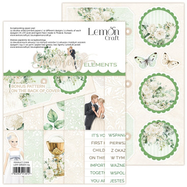Greenery Elements - Elements for fussy cutting - Pad scrapbooking papers 15,24x20,3cm - Lemoncraft